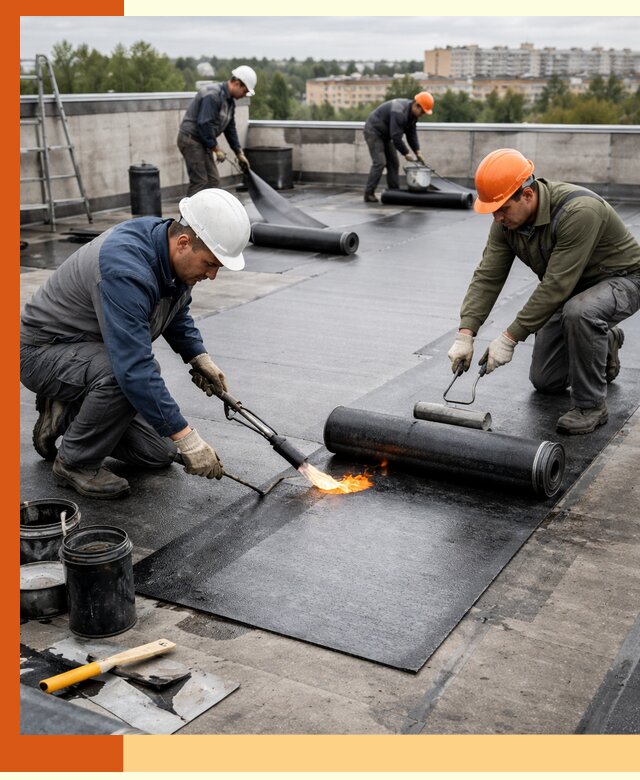 Профессиональная гидроизоляция плоской кровли в Каменске-Уральском